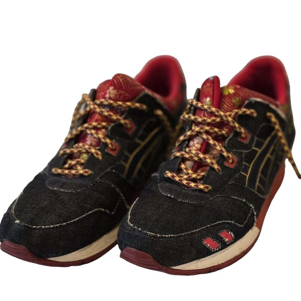 Asics Gel-Lyte III 'Denim Kimono' Men's Size 10 Blue / Red / Yellow Shoes
